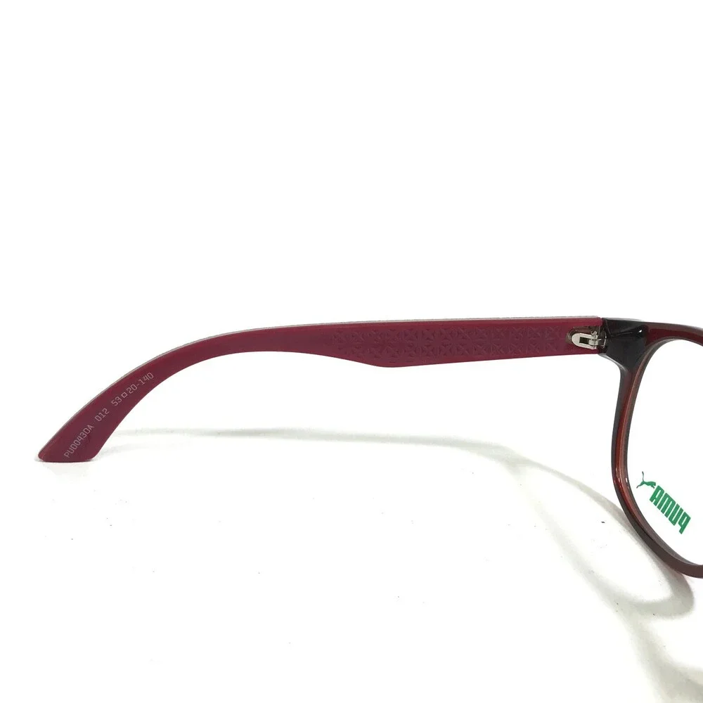 Puma Eyeglasses Frames PU00400A 012 Beige Red Round Suede Leather 53-20-140